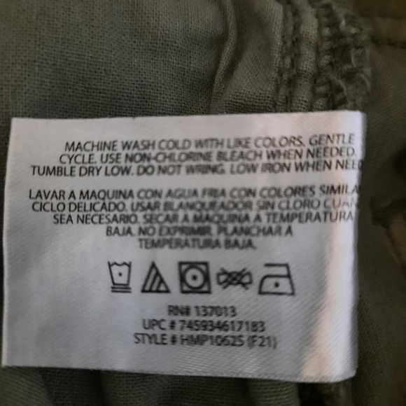 WOOLRICH MEN'S GREEN COTTON STRAIGHT LEG ZIP POCKETS UTILITY CHINO PANTS 36X34 - Picture 8 of 8